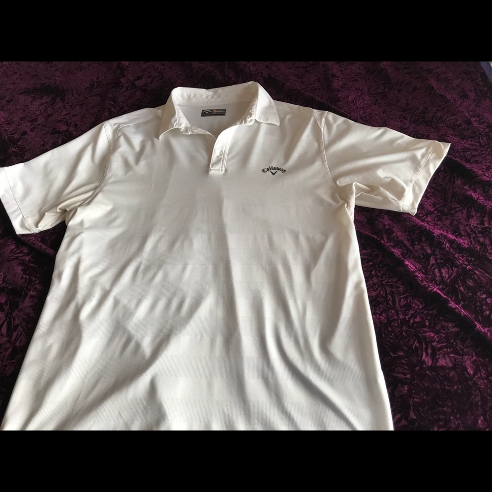 Calloway white Gold Polo Sz XL